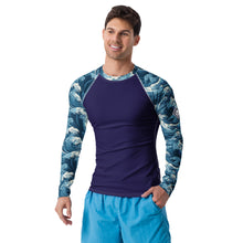 Deep Tide Compression Shield Men's Long Sleeve BJJ Rash Guard - The Great Wave Off Kanagawa 001