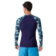 Deep Tide Compression Shield Men's Long Sleeve BJJ Rash Guard - The Great Wave Off Kanagawa 001