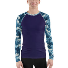 Deep Tide Compression Shield Men's Long Sleeve BJJ Rash Guard - The Great Wave Off Kanagawa 001