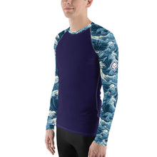 Deep Tide Compression Shield Men's Long Sleeve BJJ Rash Guard - The Great Wave Off Kanagawa 001