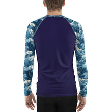 Deep Tide Compression Shield Men's Long Sleeve BJJ Rash Guard - The Great Wave Off Kanagawa 001