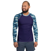 Deep Tide Compression Shield Men's Long Sleeve BJJ Rash Guard - The Great Wave Off Kanagawa 001
