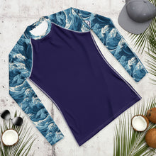 Deep Tide Compression Shield Men's Long Sleeve BJJ Rash Guard - The Great Wave Off Kanagawa 001