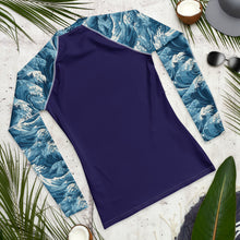 Deep Tide Compression Shield Men's Long Sleeve BJJ Rash Guard - The Great Wave Off Kanagawa 001