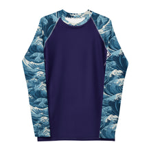 Deep Tide Compression Shield Men's Long Sleeve BJJ Rash Guard - The Great Wave Off Kanagawa 001