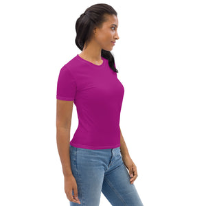 Durable Women's BJJ Rash Guard - Solid Color, Short Sleeves - Fresh Eggplant