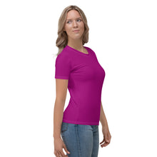 Durable Women's BJJ Rash Guard - Solid Color, Short Sleeves - Fresh Eggplant