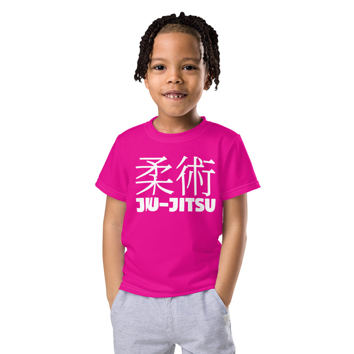 Dynamic Comfort: Boy's Short Sleeve Classic Jiu-Jitsu Rash Guard - Hollywood Cerise Boys Exclusive Jiu-Jitsu Kids Rash Guard Short Sleeve