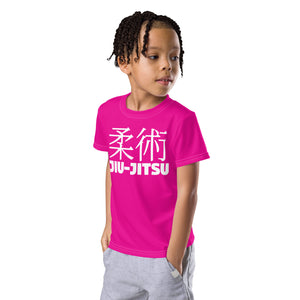 Dynamic Comfort: Boy's Short Sleeve Classic Jiu-Jitsu Rash Guard - Hollywood Cerise Boys Exclusive Jiu-Jitsu Kids Rash Guard Short Sleeve