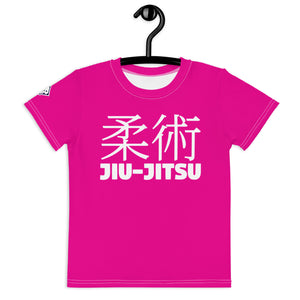 Dynamic Comfort: Boy's Short Sleeve Classic Jiu-Jitsu Rash Guard - Hollywood Cerise Boys Exclusive Jiu-Jitsu Kids Rash Guard Short Sleeve