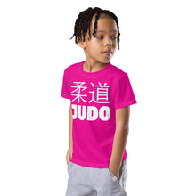 Dynamic Comfort: Boy's Short Sleeve Classic Judo Rash Guard - Hollywood Cerise Boys Exclusive Judo Kids Rash Guard Short Sleeve