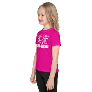 Dynamic Comfort: Girl's Short Sleeve Classic Jiu-Jitsu Rash Guard - Hollywood Cerise Exclusive Girls Jiu-Jitsu Kids Rash Guard Short Sleeve