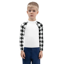 Dynamic Defense: Houndstooth Boy's Long Sleeve BJJ Rash Guard Boys Exclusive Houndstooth Kids Long Sleeve Rash Guard Swimwear