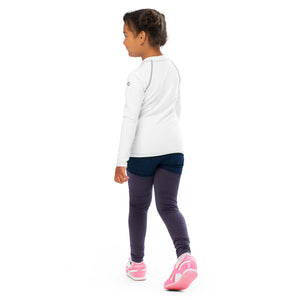 Easy Breezy: Solid Color Rash Guards for Kids Girls - Snow
