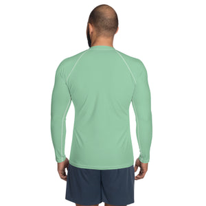 Easygoing Comfort: Men's Solid Color Long Sleeve Rash Guard - Vista Blue