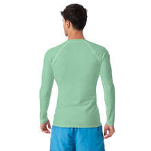Easygoing Comfort: Men's Solid Color Long Sleeve Rash Guard - Vista Blue
