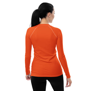 Easygoing Sophistication: Solid Color Rash Guard for Women - Flamingo