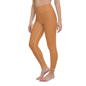 Effortless Movement: Women's Solid Color Yoga Pants - Raw Sienna