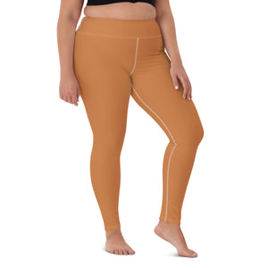Effortless Movement: Women's Solid Color Yoga Pants - Raw Sienna Exclusive Leggings Solid Color Tights Womens