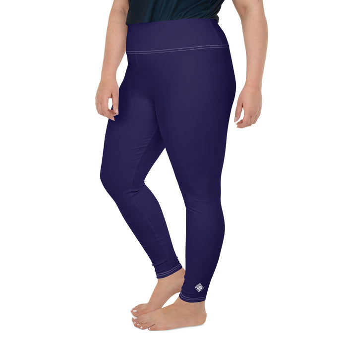 Elevate Your Workout: Women's Plus Size Solid Yoga Leggings - Midnight Blue Exclusive Leggings Plus Size Solid Color Tights Womens