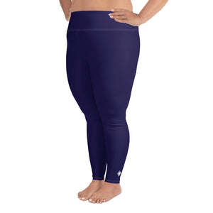 Elevate Your Workout: Women's Plus Size Solid Yoga Leggings - Midnight Blue Exclusive Leggings Plus Size Solid Color Tights Womens