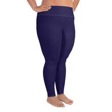 Elevate Your Workout: Women's Plus Size Solid Yoga Leggings - Midnight Blue Exclusive Leggings Plus Size Solid Color Tights Womens