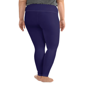 Elevate Your Workout: Women's Plus Size Solid Yoga Leggings - Midnight Blue Exclusive Leggings Plus Size Solid Color Tights Womens