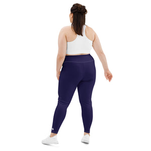 Elevate Your Workout: Women's Plus Size Solid Yoga Leggings - Midnight Blue Exclusive Leggings Plus Size Solid Color Tights Womens