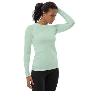 Elevated Essentials: Long Sleeve Solid Color Rash Guard for Women - Surf Crest