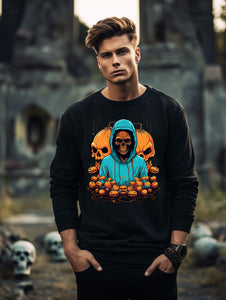 Embrace the Eerie with Halloween Skeleton Man Sweatshirts 001 Autumn wardrobe Chic Halloween looks Cozy comfort Eerie style Exclusive Fall fashion trends Fashion for spooky season Halloween Halloween apparel Halloween fashion Halloween party wear Halloween wardrobe Haunting designs Haunting elegance Macabre aesthetics Mystical fashion Seasonal attire Skeleton-themed sweatshirts Spooky outfits Statement sweatshirts Trendy apparel Versatile clothing