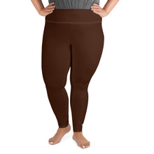 Empower Your Moves: Plus Size Solid Yoga Leggings for Women - Chocolate Exclusive Leggings Plus Size Solid Color Tights Womens