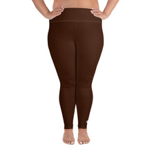 Empower Your Moves: Plus Size Solid Yoga Leggings for Women - Chocolate