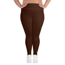 Empower Your Moves: Plus Size Solid Yoga Leggings for Women - Chocolate