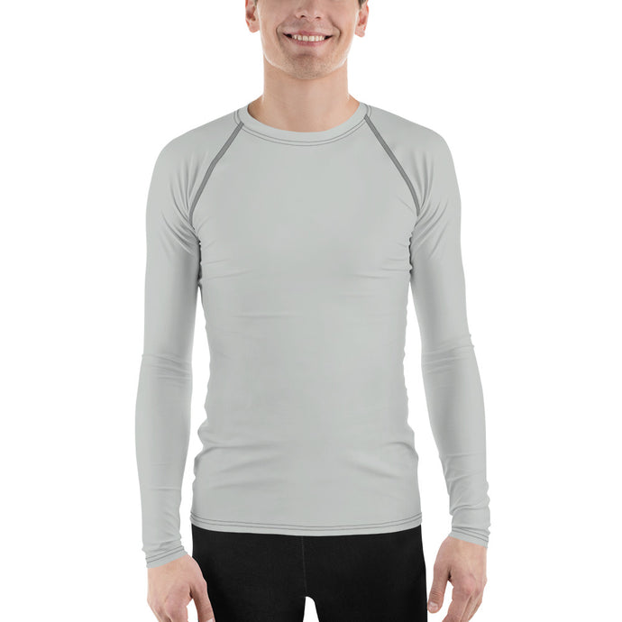 Essential Elegance: Solid Color Rash Guard for Men - Smoke Exclusive Long Sleeve Mens Rash Guard Solid Color Swimwear