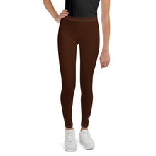 Essential Solid Color Leggings for Youth Girls – Perfect for All Seasons - Chocolate
