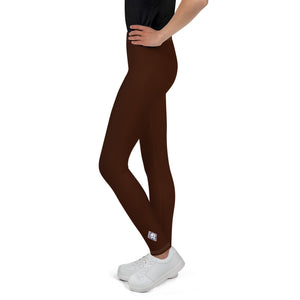 Essential Solid Color Leggings for Youth Girls – Perfect for All Seasons - Chocolate