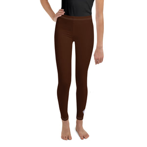 Essential Solid Color Leggings for Youth Girls – Perfect for All Seasons - Chocolate