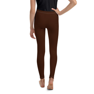 Essential Solid Color Leggings for Youth Girls – Perfect for All Seasons - Chocolate