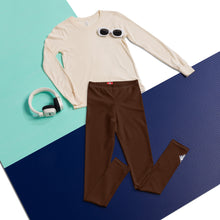 Essential Solid Color Leggings for Youth Girls – Perfect for All Seasons - Chocolate