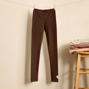 Essential Solid Color Leggings for Youth Girls – Perfect for All Seasons - Chocolate