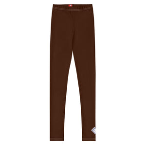 Essential Solid Color Leggings for Youth Girls – Perfect for All Seasons - Chocolate