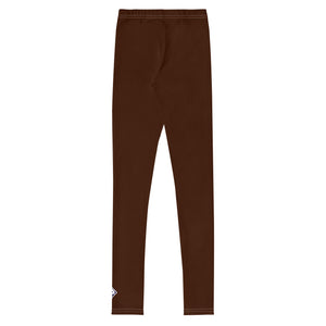 Essential Solid Color Leggings for Youth Girls – Perfect for All Seasons - Chocolate
