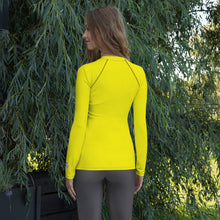 Everyday Elegance: Women's Long Sleeve Solid Color Rash Guard - Golden Sun