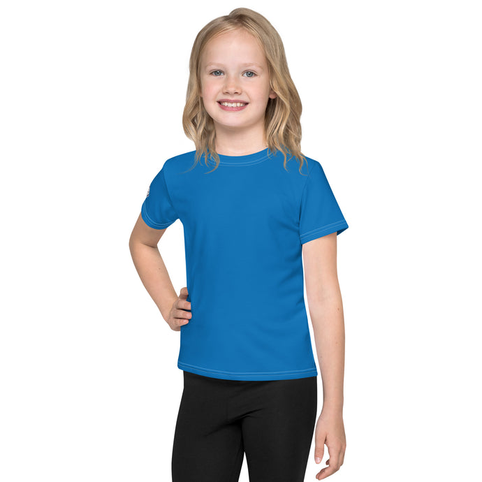 Everyday Performance: Girls Short Sleeve Solid Color Rash Guard - Azul Exclusive Girls Kids Rash Guard Running Short Sleeve Solid Color Swimwear