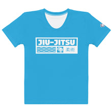 Exclusive Women's Short Sleeve Judo Rash Guard - Sleek and Stylish Fit - Cyan