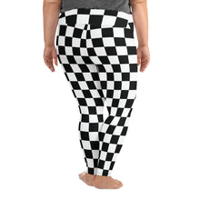 Fashionable Fitness: Women's Plus Size Checkered Leggings Athleisure Checkered Exclusive Leggings Plus Size Running Tights Womens