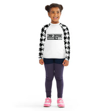 Fashionable Functionality: Girl's Houndstooth Jiu-Jitsu BJJ Rash Guard Exclusive Girls Houndstooth Jiu-Jitsu Kids Long Sleeve Rash Guard