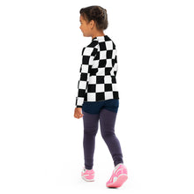 Fashionable Protection: Girls' Checkered Long Sleeve Rash Guard Checkered Exclusive Girls Kids Long Sleeve Rash Guard Swimwear