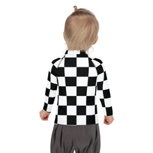 Fashionable Protection: Girls' Checkered Long Sleeve Rash Guard Checkered Exclusive Girls Kids Long Sleeve Rash Guard Swimwear