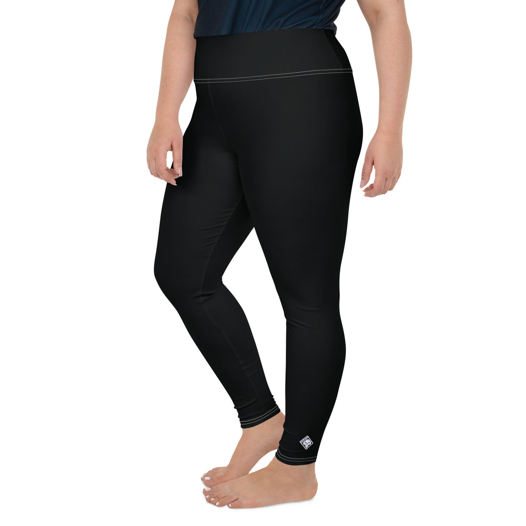 Feel the Flex: Plus Size Solid Color Yoga Pants for Her - Noir